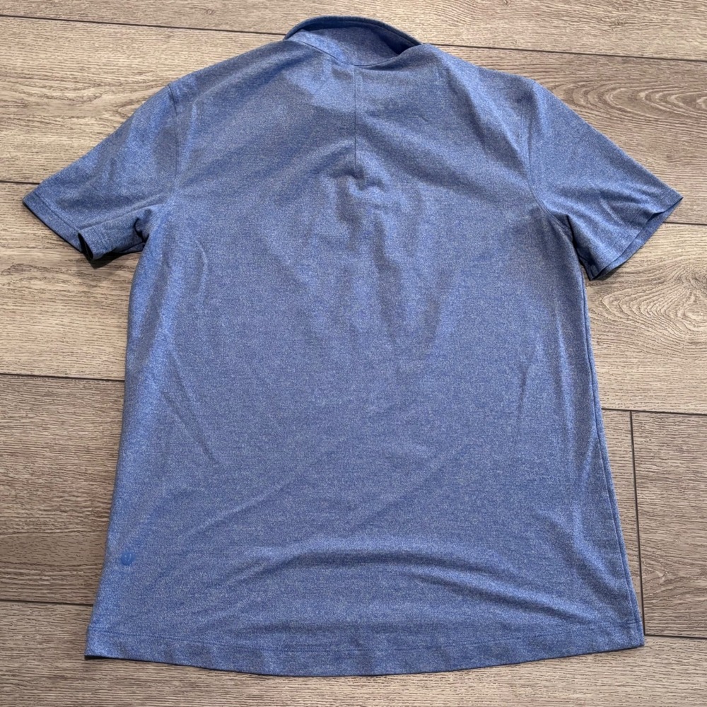 Lululemon Evolution Polo Mens Large Blue Heathered Golf Athletic Preppy Casual - Picture 6 of 7